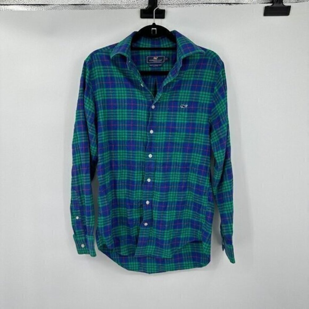 Vineyard Vines Mens Shirt Small Button Front Collared Top Slim Fit Tucker Shirt